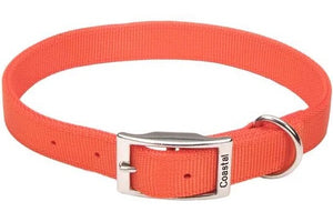 Coastal Double-Ply Nylon Dog Collar, Sunset Orange