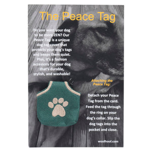 WoofHoof Dog Tag Cover, Green Paw
