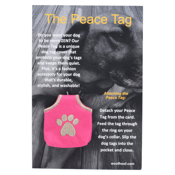 WoofHoof Dog Tag Cover, Pink Paw