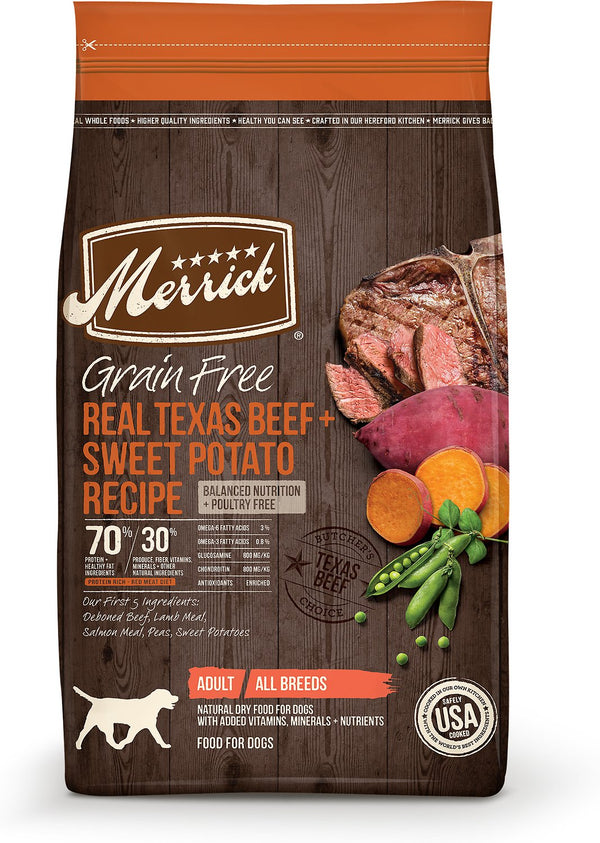 Merrick Grain-Free Real Texas Beef + Sweet Potato Recipe Dry Dog Food