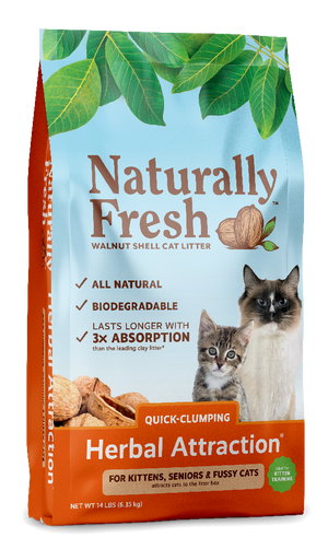 Litière pour chat à base de noix Naturally Fresh, à herbes, agglomérante rapide, 14-lb