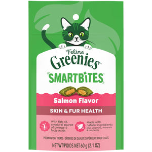 Feline Greenies SmartBites Friandises pour chat Saveur saumon Peau et pelage sains, 2.1-oz