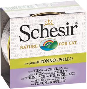 Schesir Tuna & Chicken In Broth Wet Cat Food Can