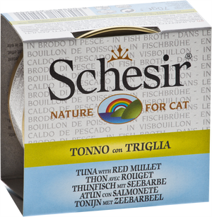 Schesir Tuna with Red Mullet In Broth Wet Cat Food Can