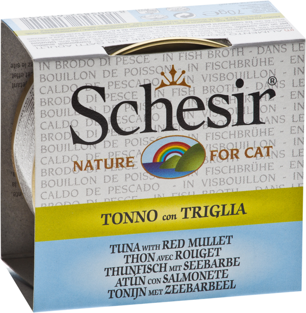 Schesir Tuna with Red Mullet In Broth Wet Cat Food Can