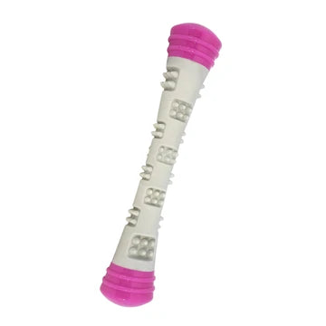 Messy Mutts "Totally Pooched, Chew N' Squeak" Jouet En Caoutchouc Pour Chien, Bâton, Bleu