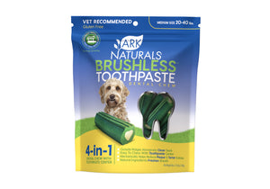 Ark Naturals Breath-Less Brushless Toothpaste Dog Chews for Medium Breeds, 18-oz