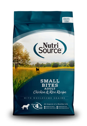 NutriSource Small Bites Adult Chicken & Rice with Wholesome Grains Dry Dog Food
