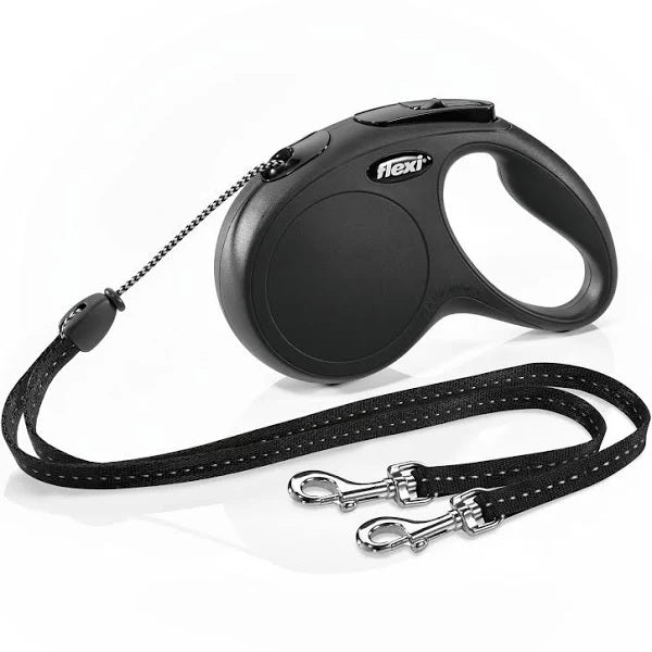 Flexi Classic Cord Duo Laisse, noire, 18-lb, 16-pieds.