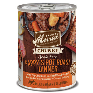 Merrick Chunky Grain-Free Pappy's Pot Roast Dinner Canned Dog Food