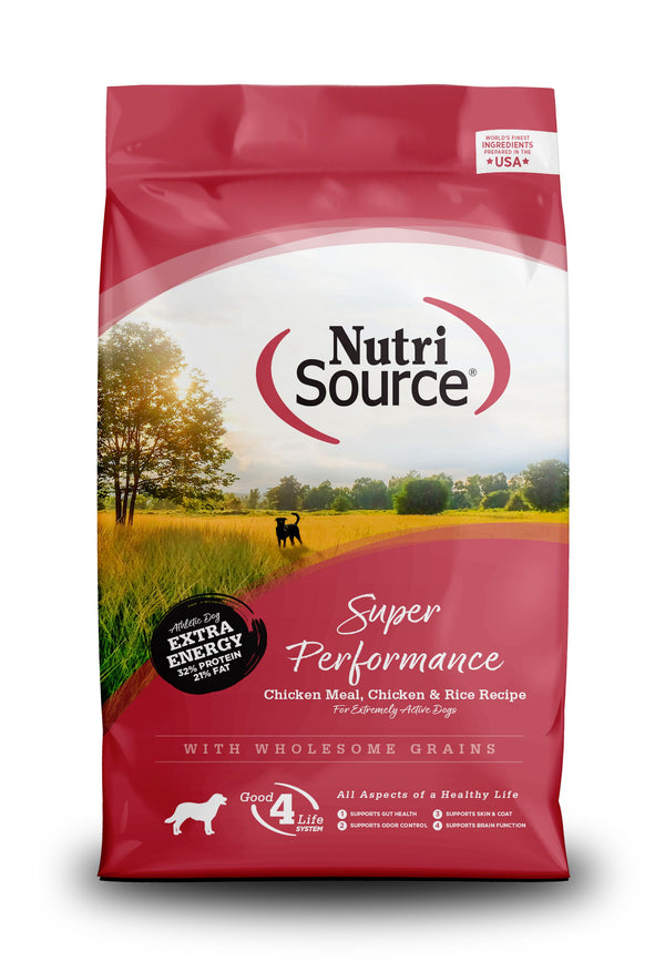 NutriSource Super Performance Chicken and Rice Dry Dog Food, 40-lb