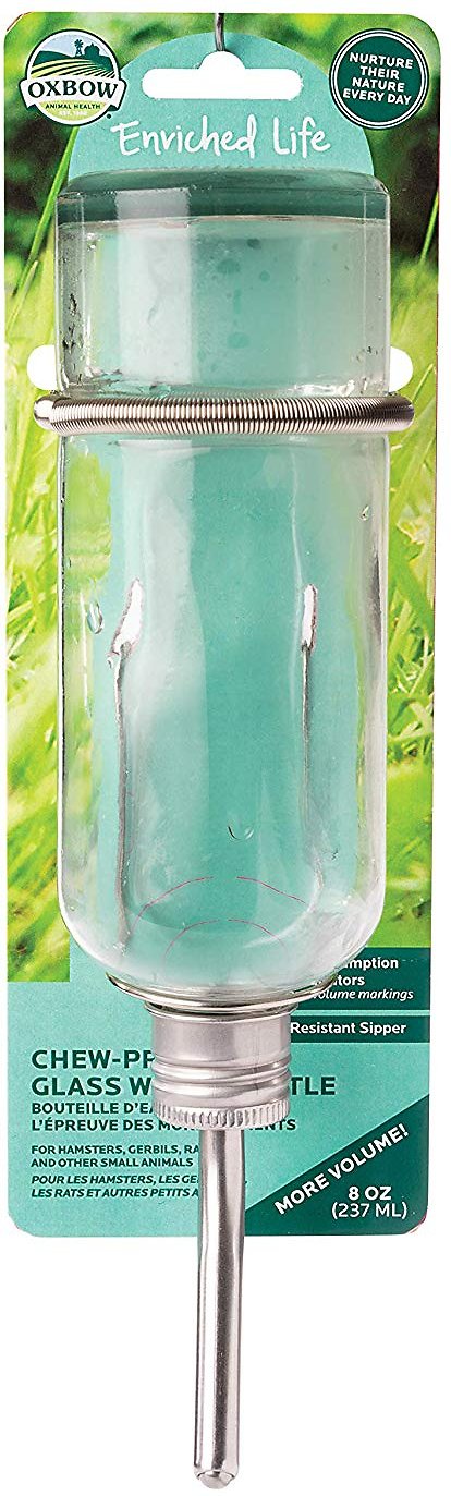 Oxbow Enriched Life Chew Proof Glass Small Animal Water Bottle