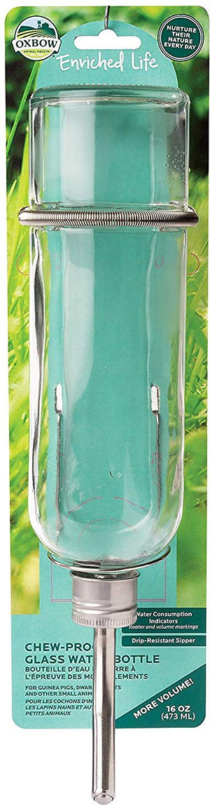 Oxbow Enriched Life Chew Proof Glass Small Animal Water Bottle