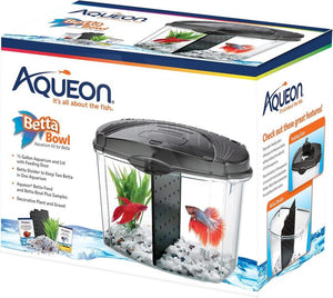 Aqueon Betta Bowl Aquarium Kits, Black, 0.5-gallon