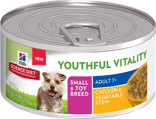 Hill's Science Diet Adult 7+ Small & Toy Breed Youthful Vitality Chicken & Vegetable Stew Wet Dog Food