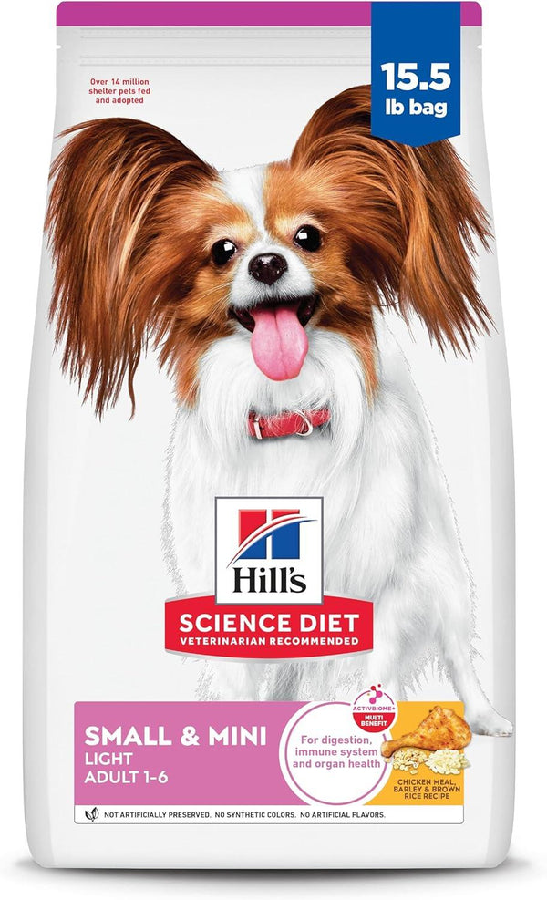 Hill's Science Diet Adult 1-6 Light Petite et Mini Croquettes pour chiens au poulet et orge