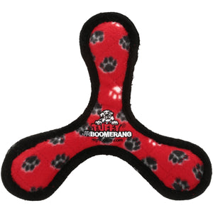 Tuffy Junior Ultimate Bowmerang Dog Toy, Red Paws