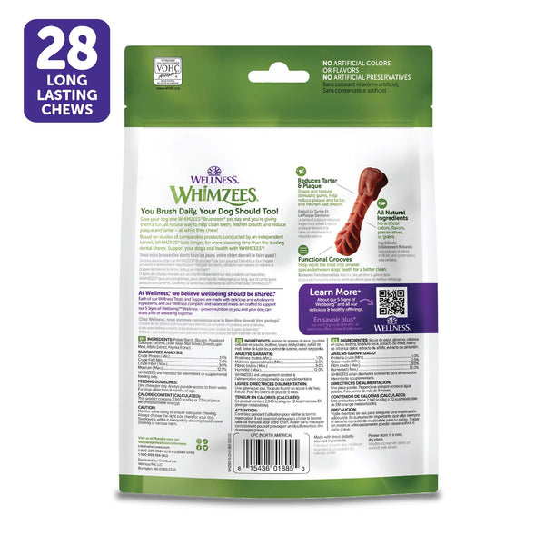 WHIMZEES Brushzees Natural Dental Dog Treats