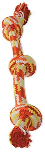 Mammoth Braidys 3 Knot Rope Bone Dog Toy, Color Varies