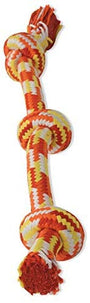 Mammoth Braidys 3 Knot Rope Bone Dog Toy, Color Varies