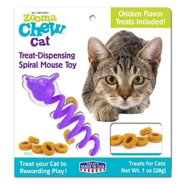 Zooma Jouet souris en spirale distributeur de friandises Ï  mâcher pour chat