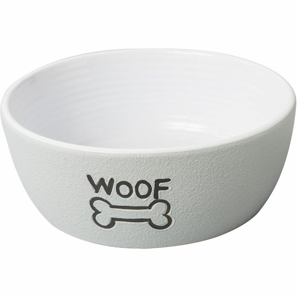 Ethical Pet Spot Nantucket Woof Dog Dish, Gray