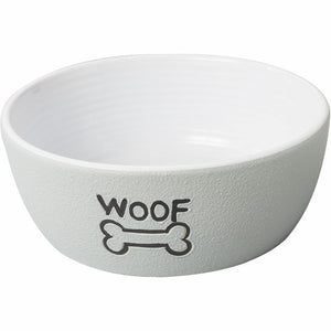 Ethical Pet Spot Nantucket Woof Dog Dish, Gray