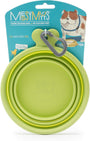 Messy Mutts Silicone Collapsible Travel Dog Bowl, Green