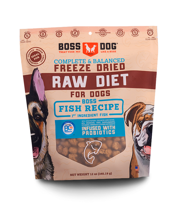Boss Dog Raw Diet Fish Recipe Freeze-Dried Dog Food