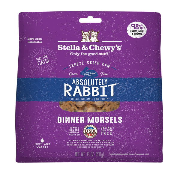 Stella & Chewy's Absolutely Rabbit Dinner Morsels Nourriture crue pour chat lyophilisée