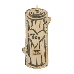 Tall Tails Natural Leather Love My Dog Log Dog Toy, 9-in