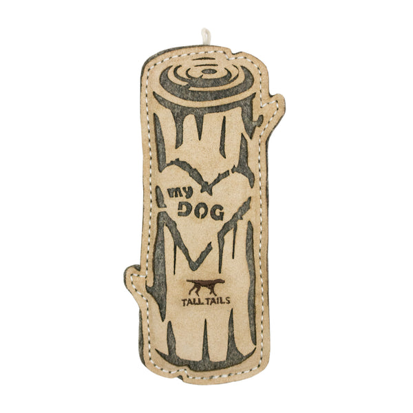 Tall Tails Natural Leather Love My Dog Log Dog Toy, 9-in
