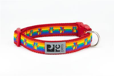 RC Pets Clip Dog Collar, Rainbow Paws