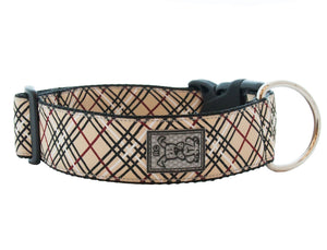 RC Pets Wide Clip Dog Collar, Tan Tartan