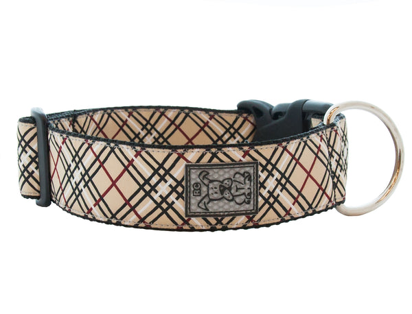 RC Pets Collier large à motifs, Écossais beige