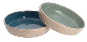 PetRageous Designs Little Paws Pet Bowl, Blue/Green