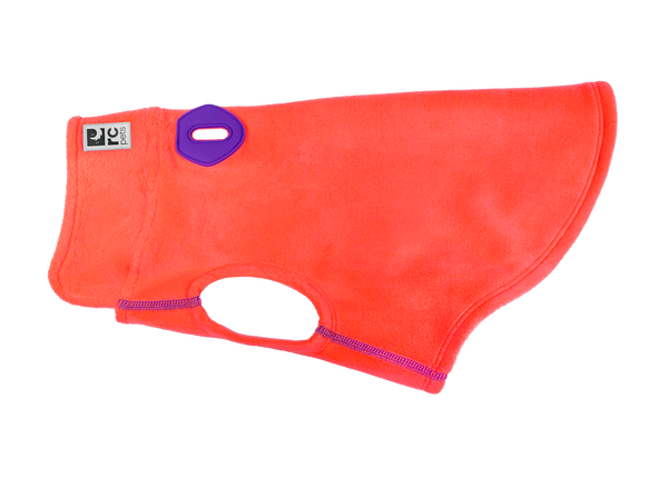 RC Pets Baseline Fleece Dog Coat, Neon Coral/Purple