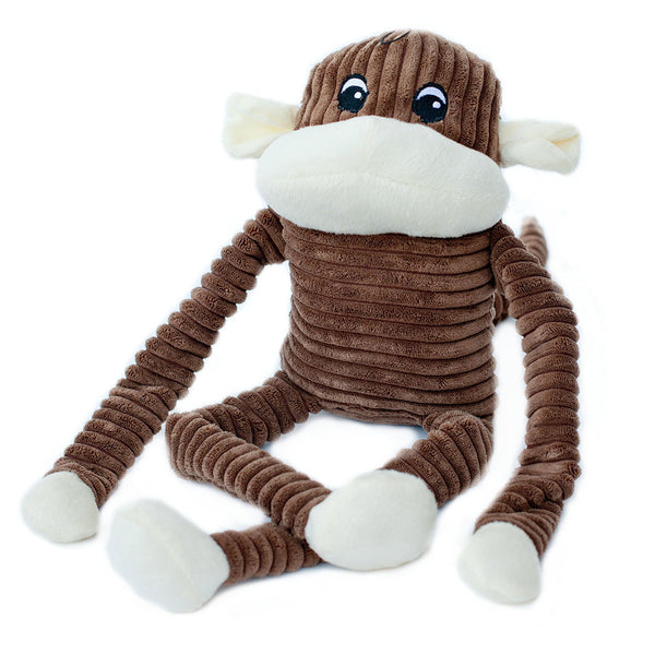 ZippyPaws Spencer Crinkle Monkey Dog Toy, Brown