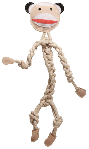 HuggleHounds Rope Knotties Sock Monkey Dog Toy