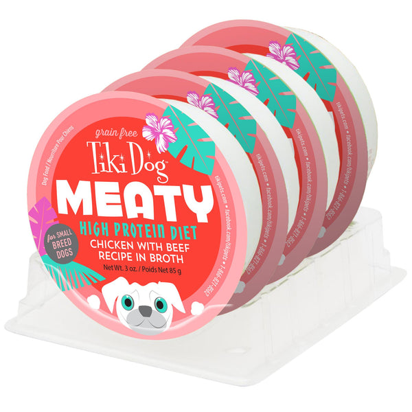 Tiki Dog Meaty Chicken with Beef Recipe in Broth Wet Dog Food