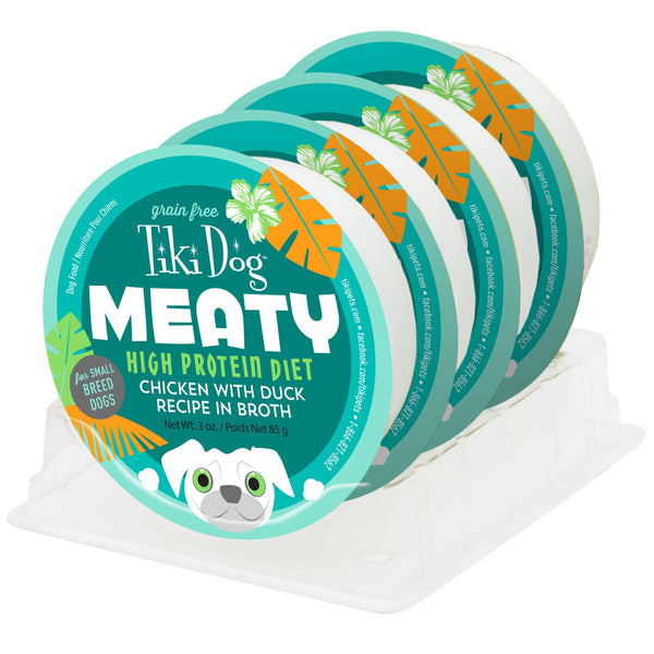 Tiki Dog Meaty Chicken with Duck Recipe in Broth Wet Dog Food