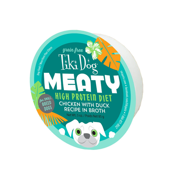 Tiki Dog Meaty Chicken with Duck Recipe in Broth Wet Dog Food