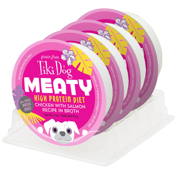 Tiki Dog Meaty Chicken with Salmon Recipe in Broth Wet Dog Food