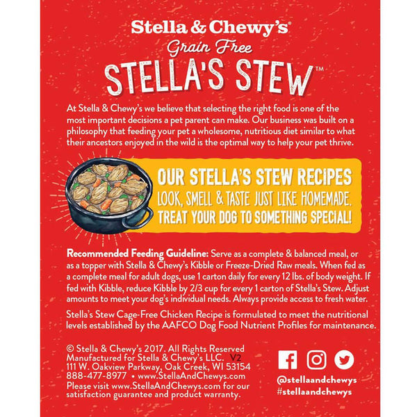 Stella & Chewy's Ragout Stella's Stew Poulet élevé sans cage Nourriture humide pour chiens