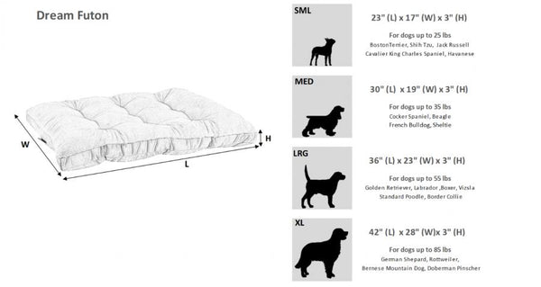 Bowsers Dream Futon Pet Bed, Cloud