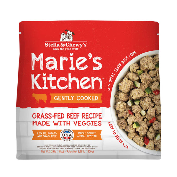 Stella & Chewy's Recette Marie's Kitchen au bÅ“uf nourri Ï  l'herbe, aliment congelé pour chiens.