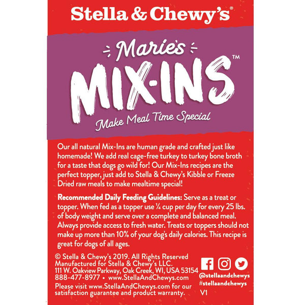 Stella & Chewy's Marie's Mix-Ins Rehausseur de repas recette dinde et citrouille pour chiens.