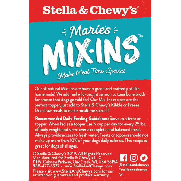 Stella & Chewy's Marie's Mix-Ins Rehausseur de repas recette saumon et citrouille pour chiens.
