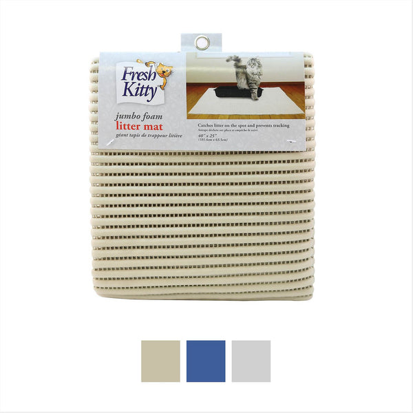 Fresh Kitty Jumbo Tapis en mousse pour litière de chat, Beige, 40 in x 25 in