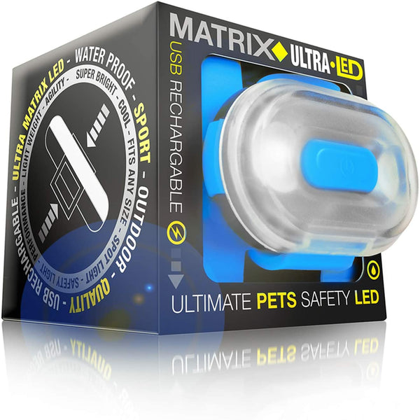 Max & Molly Matrix Ultra LED Dog Collar Light, Sky Blue